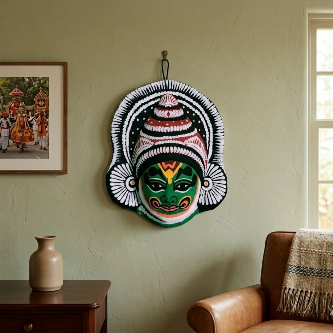 Handcrafted Kathakali Décor | Traditional Indian Masks | Kerala Handicrafts | Indian Art Décor | Kathakali Wall Art | Handmade Cultural Masks | Decorative Masks India | Unique Home Décor Items