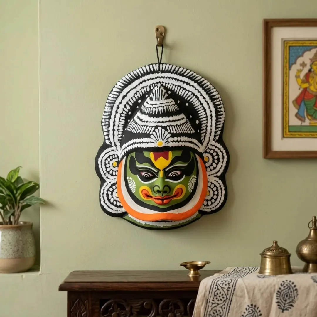 Handcrafted Kathakali Décor | Traditional Indian Masks | Kerala Handicrafts | Indian Art Décor | Kathakali Wall Art | Handmade Cultural Masks | Decorative Masks India | Unique Home Décor Items