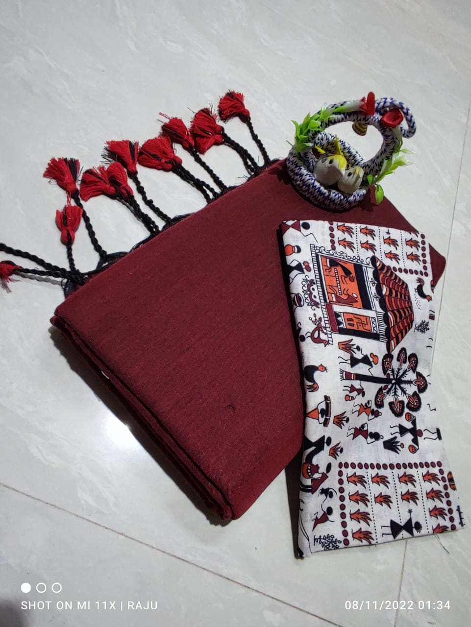 Narayanpet Cotton Saree with Kalamkari Blouse – RKG SHOPPING