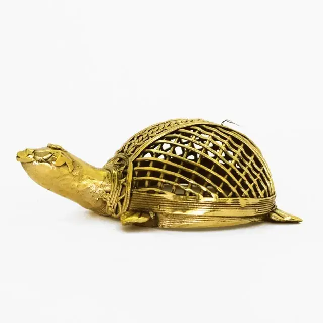 Brass dokra tortoise | home decor | brass decor traditional dokra art | tortoise sculpture for home | molten brass