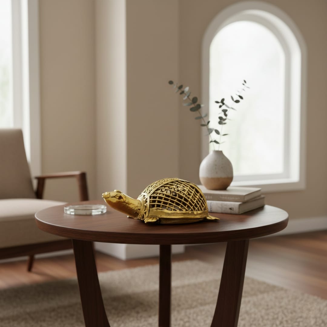 Brass dokra tortoise | home decor | brass decor traditional dokra art | tortoise sculpture for home | molten brass