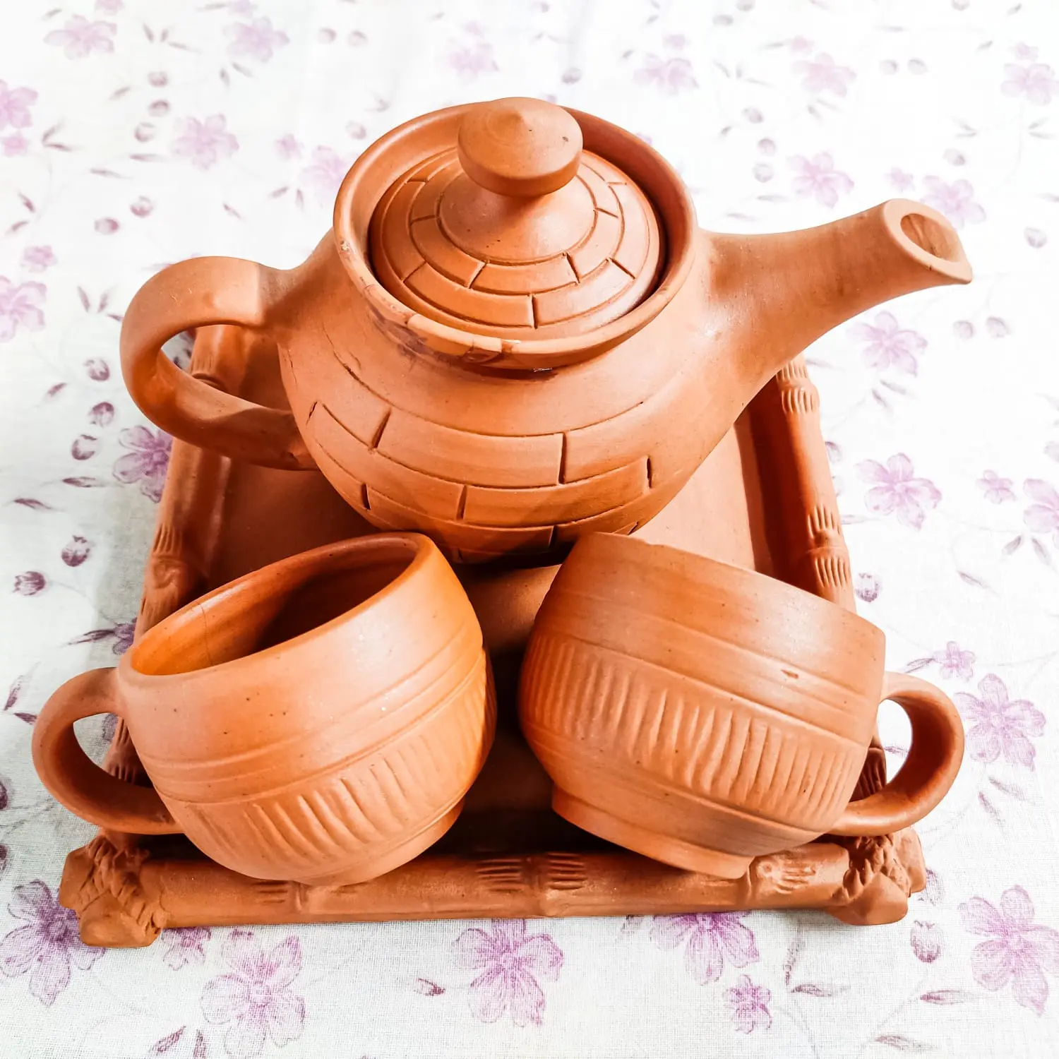 Terracotta tea cups with kettle Tea Mugs online Tea Cup Coffee Cup Set