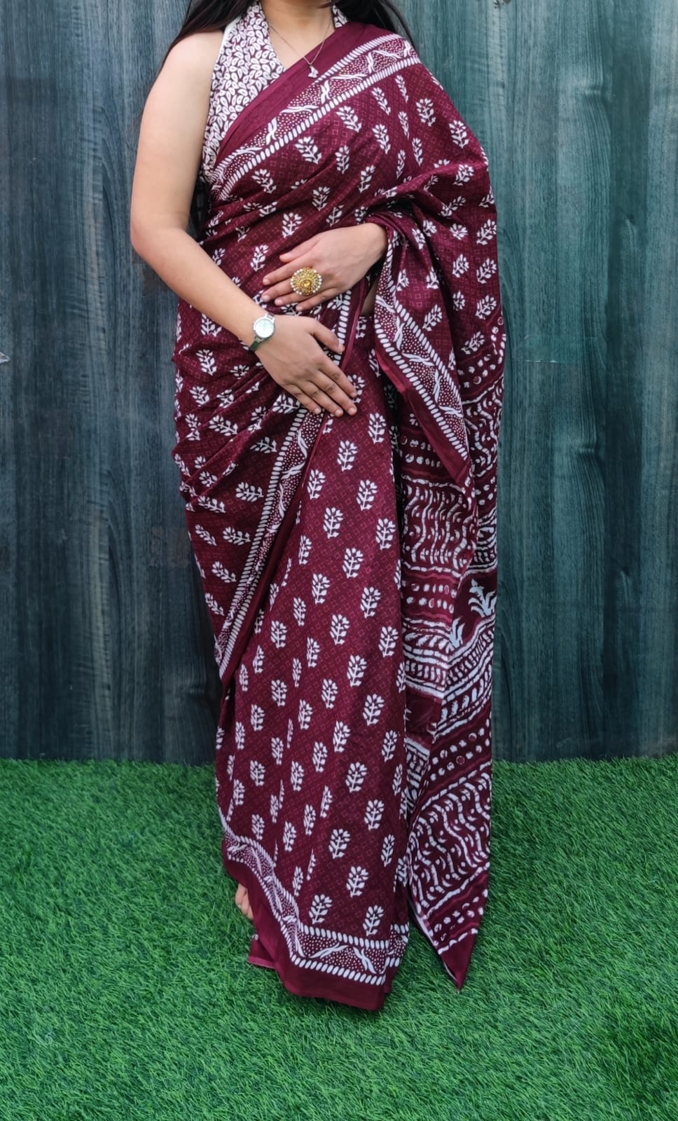 Buy Casual Wear Blue Printed New Cotton Saree Online From Surat Wholesale  Shop.