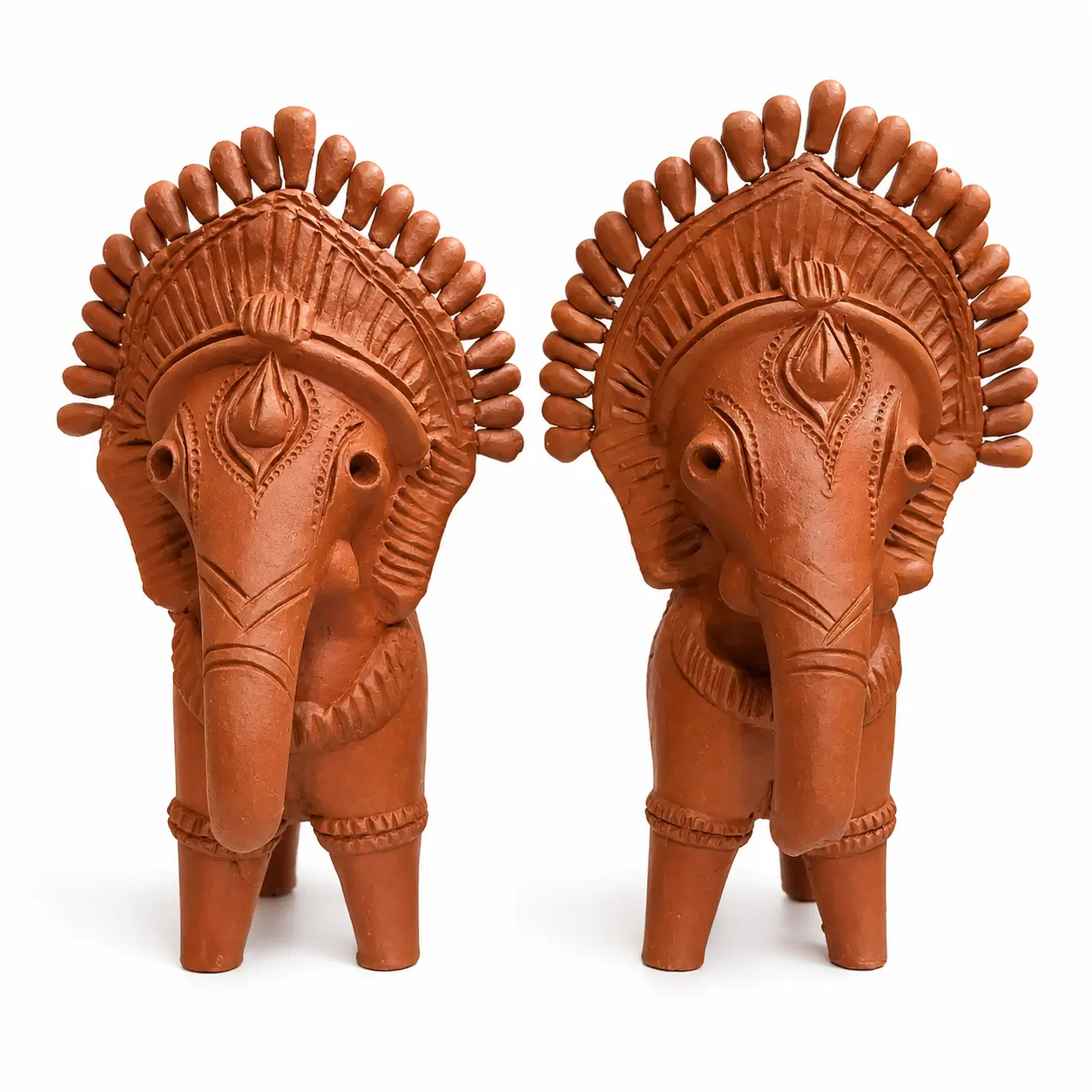  HandCrafted by Genuine Bankura Village artisans |Terracotta Elephant Pair/ terracotta Elephant | Elephant Terracotta |Terracotta Art Sculpture |Handcrafted Elephant