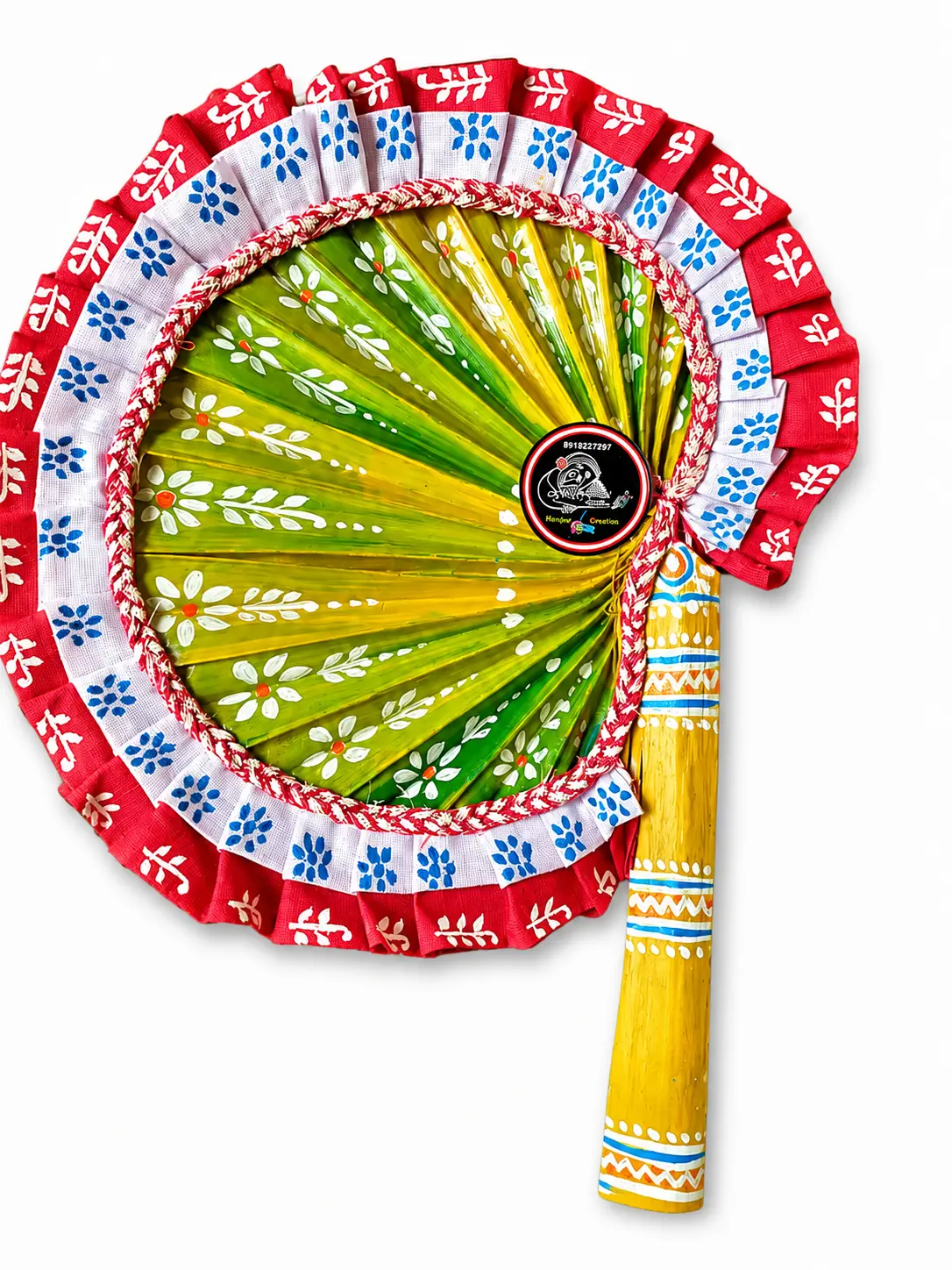 Bengal hand made fan | hand printed fan for home | summer hand made fan  | multi design hand made fan for summer