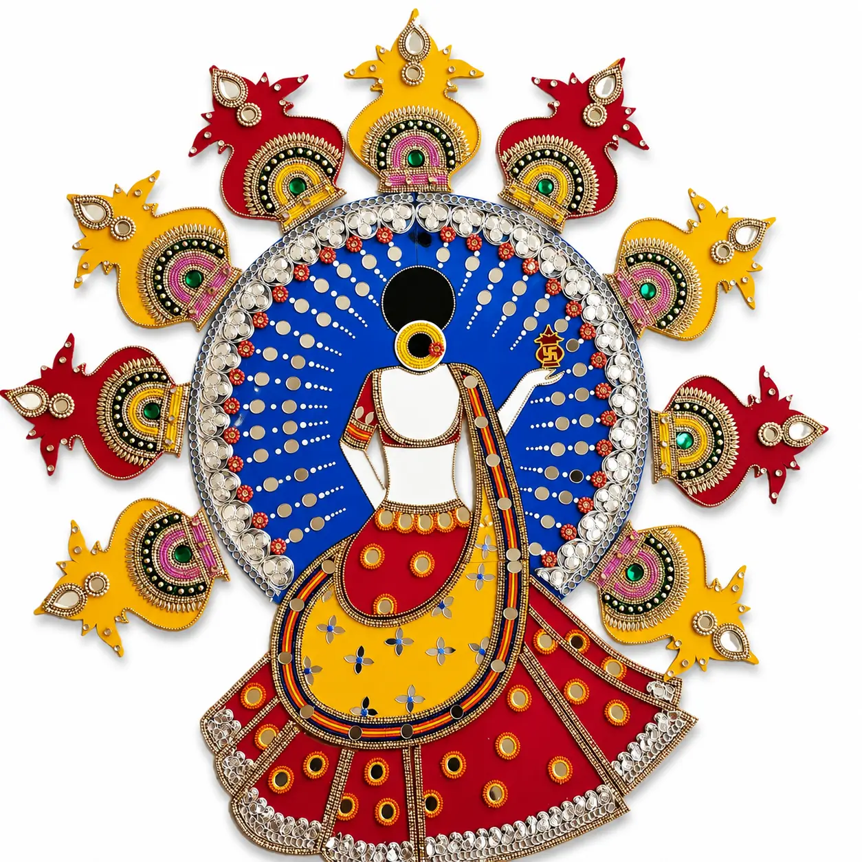 Handmade Designer Rangoli Wall Decor | Traditional Indian Festive Wall Art | Colorful Ethnic Home Decoration |