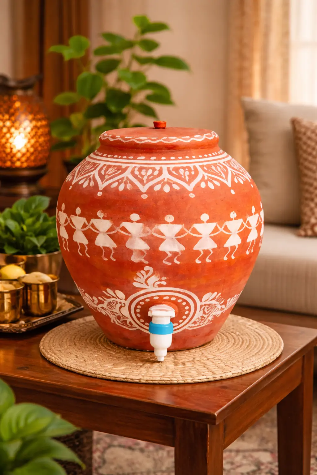 Clay water pot | Terracotta Water Pot with Tap | Clay Matka for Drinking Water |Natural Clay Matka with Tap for Cool Drinking Water | 