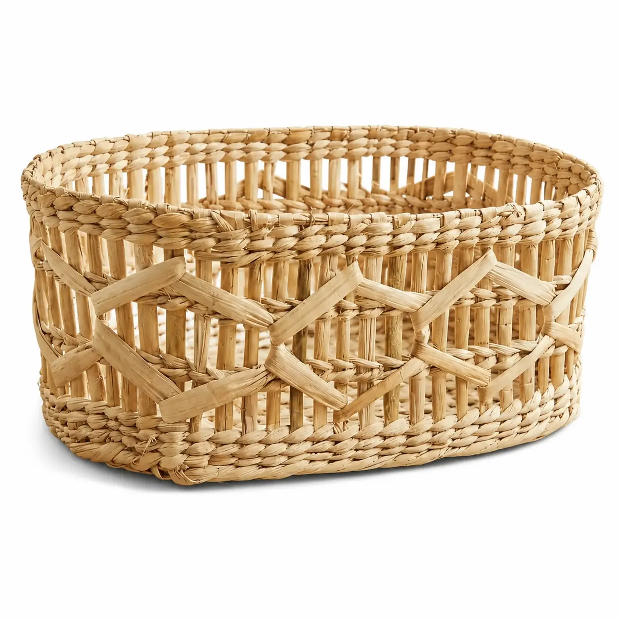 Water Hyacinth Basket | Natural Water Hyacinth Basket | Eco Friendly Storage Basket | Decorative Storage Basket for Home | Natural Water Hyacinth Organizer Basket for Kitchen |