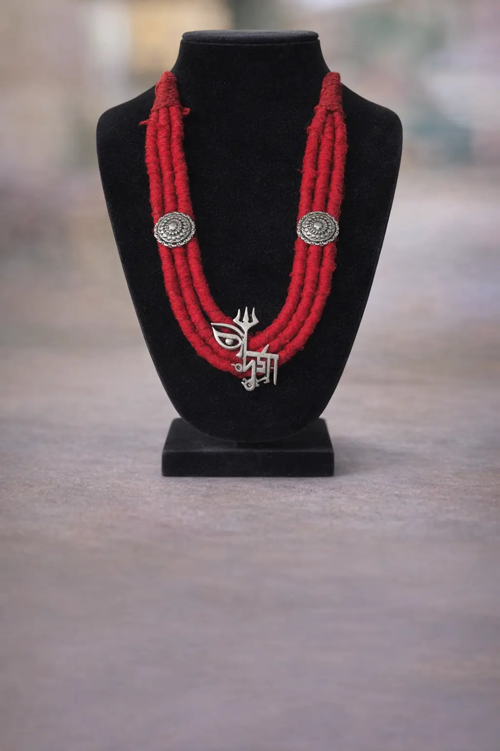 Handmade jewellery | Cloth jewellery | Fashion Red Necklace for Women | Handmade red multi strand bead necklace for women | 