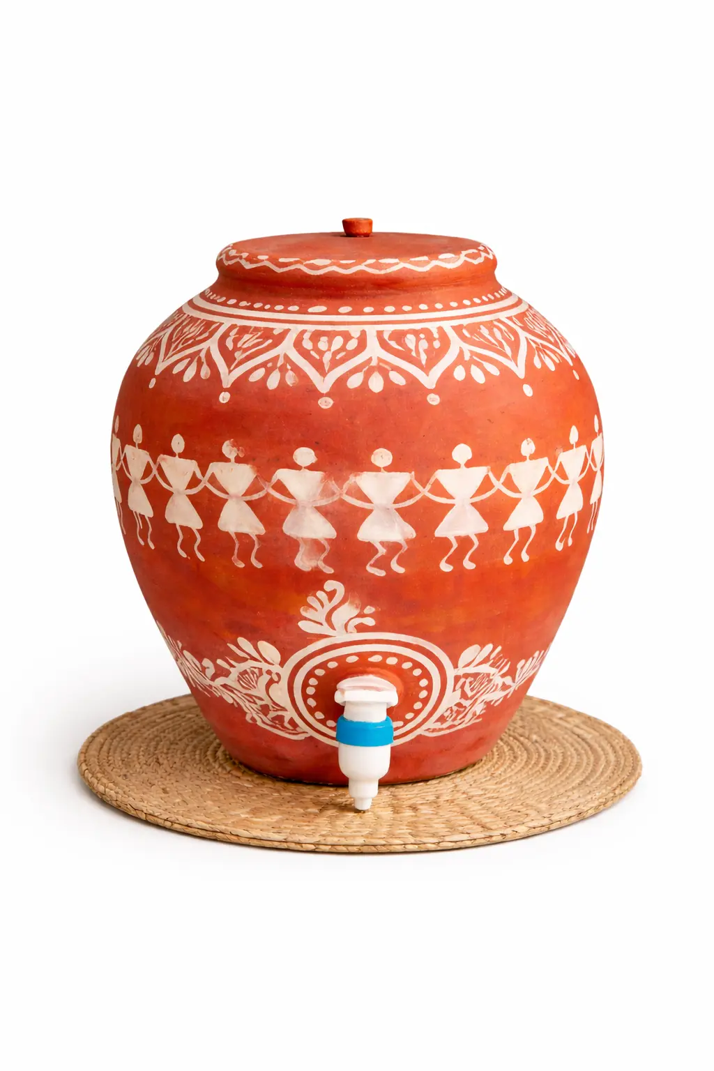  Clay water pot | Terracotta Water Pot with Tap | Clay Matka for Drinking Water |Natural Clay Matka with Tap for Cool Drinking Water |