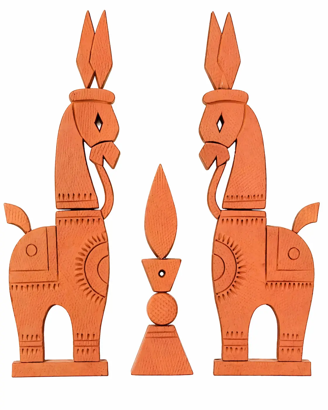 Home decor | Horse Statue | Bankura terracotta horse | Terracotta Horse Wall Mural | Amar mati Terracotta Bankura Horse Pair Wall Art |