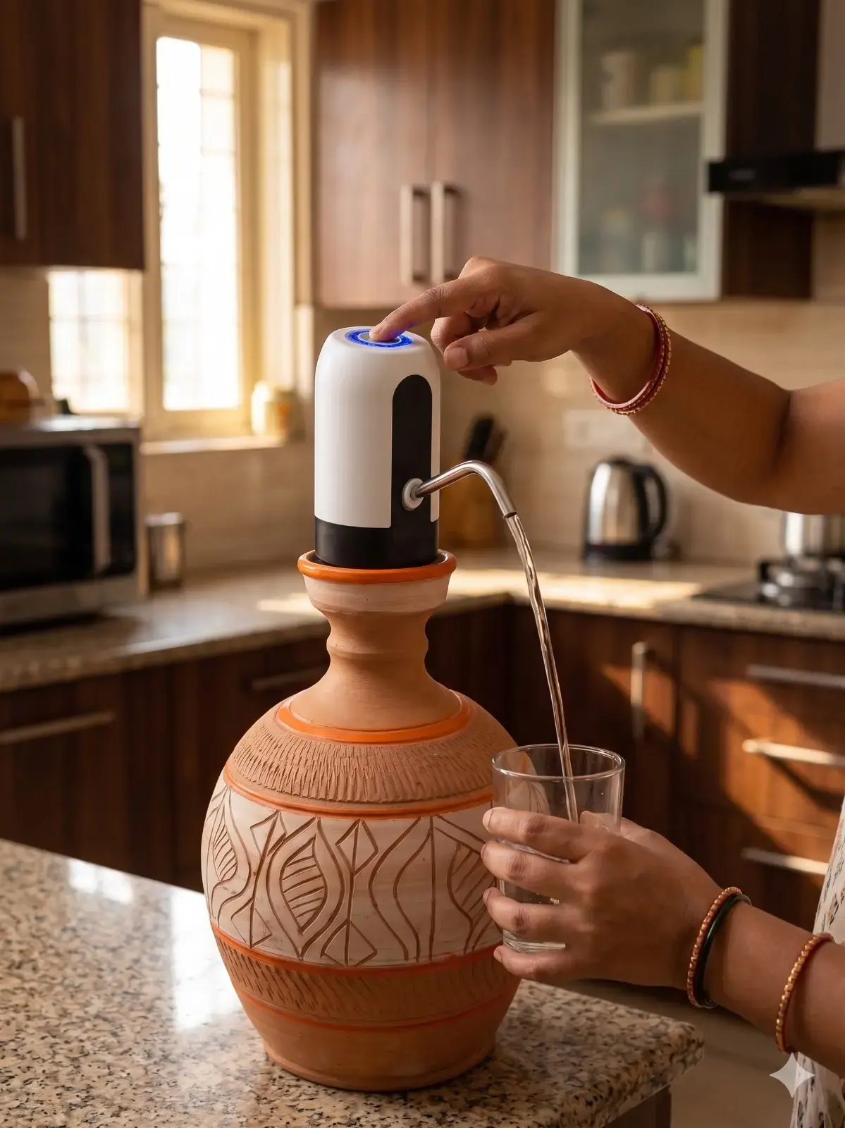 terracotta water dispenser |Traditional clay pot for home | earthen water pot for home | clay water pot with electric pump | 