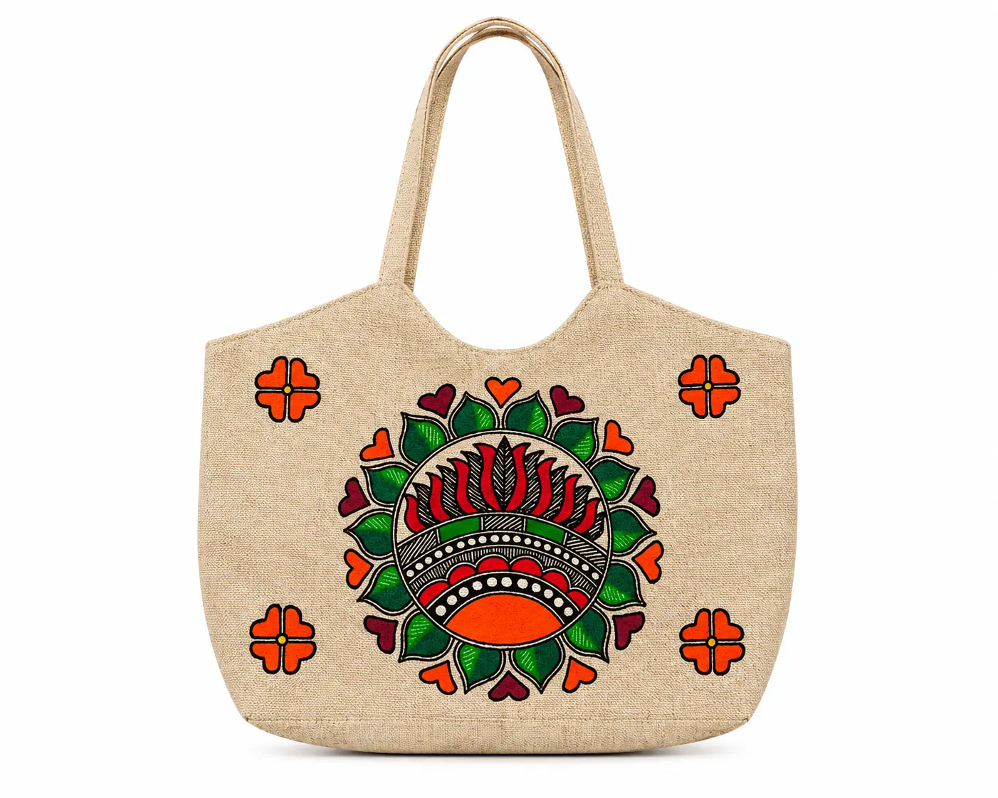 Madhubani art tote bag | Handmade tote bag for women | Jute cotton tote bag | Craftzone handmade tote bag | 