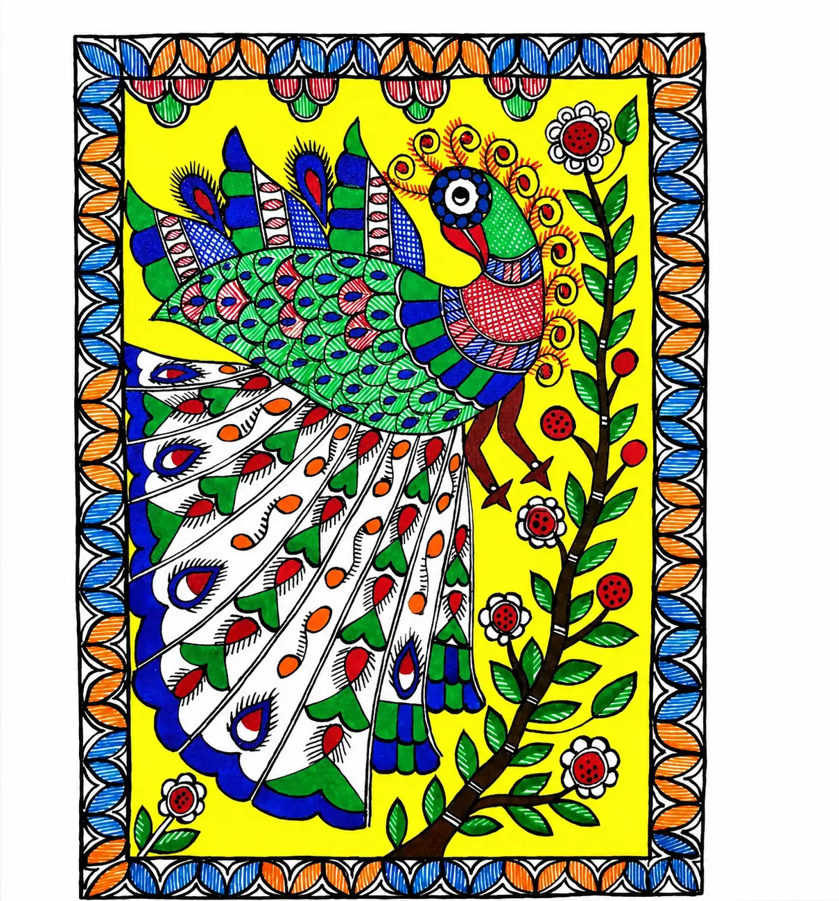 MadhubaniArt | HandmadeWallArt | EthnicHomeDecor | LivingRoomDecor | Madhubani Painting Online West Bengal | 