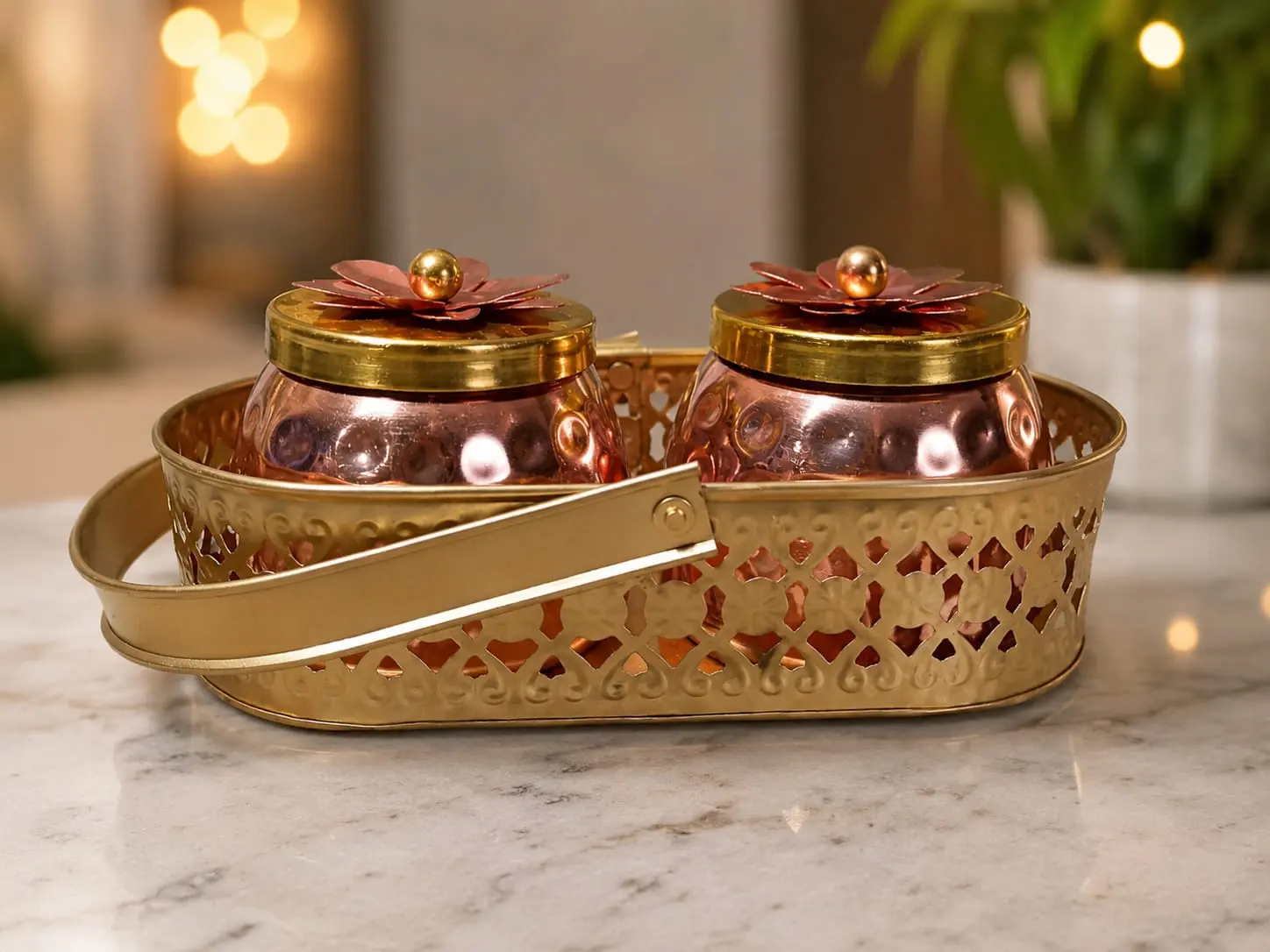 Brass item | Handmade Brass Decorative Item Online| Handmade Brass Decorative Jar Set for Home Decor|Premium Copper & Brass Handicraft Item|