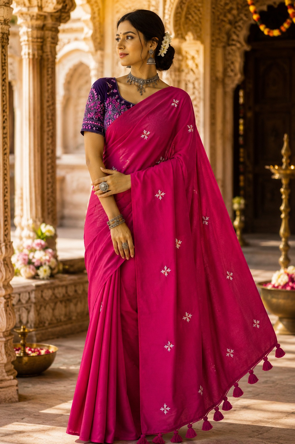 Handloom saree| Santiniketan kantha stitch saree online| Elegant Party Wear Handloom Saree For Women| |Designer cotton saree with blouse|