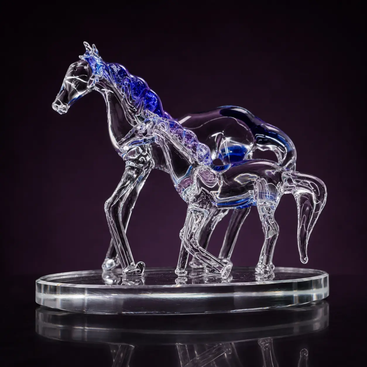 Glass Horse Showpiece|Glass Horse Figurine|Buy Glass Horse Showpiece Online|Glass Horse Decor|