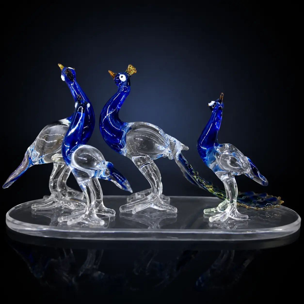 Peacock Showpiece | Glass Peacock Showpiece | Glass Peacock Figurine | Peacock Home Decor|
