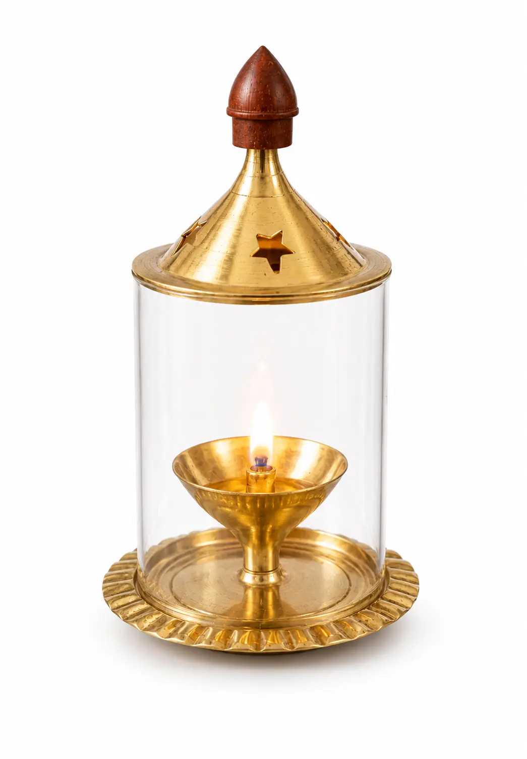 Diya Lantern|Brass Diya|Brass Diya with Glass Cover|Decorations for diya|