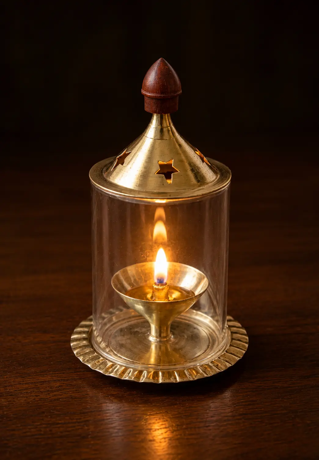 Diya Lantern|Brass Diya|Brass Diya with Glass Cover|Decorations for diya|