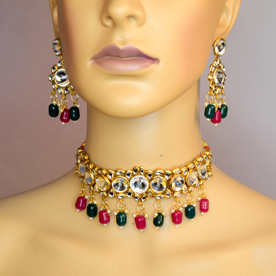 Buy Meenakari Peacock Design Rajasthani Style Choker Necklace & Earrings  Set - ZPFK14475 Online at Best Prices in India - JioMart.