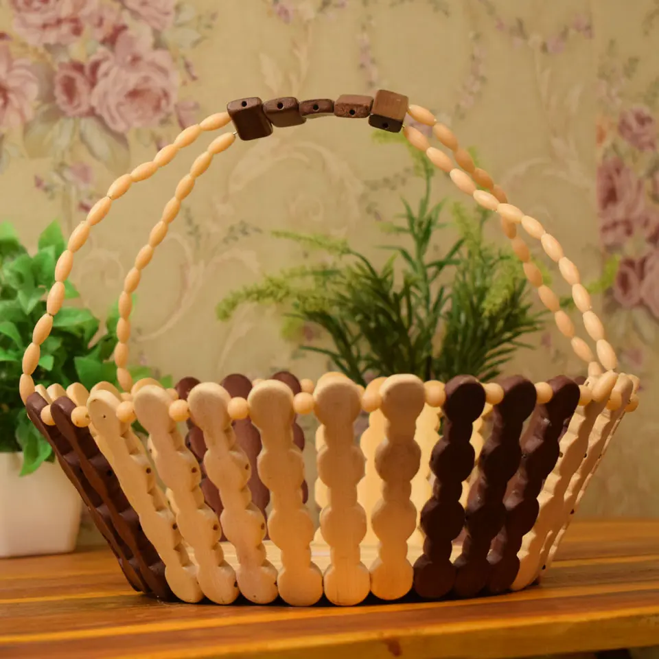 Handicrafts Wooden Fruit Vegetable Basket