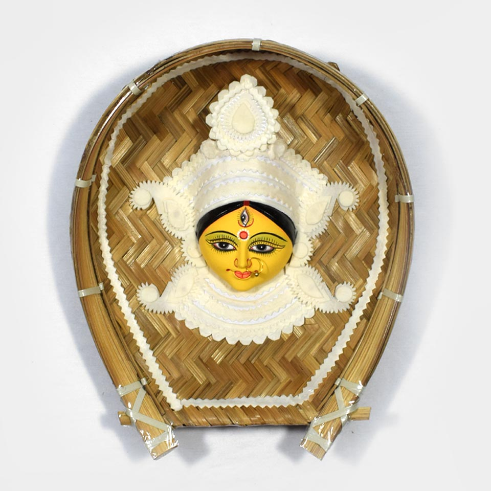 Ma Durga on Shola Pith on Kulo Bamboo Tray