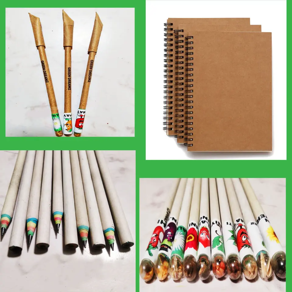 Eco-Friendly Seed Pen, Pencil, and Notebook Combo